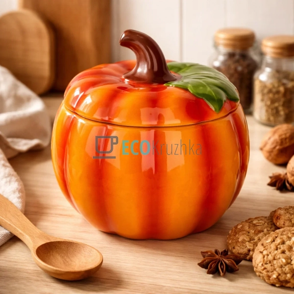 Ємність керамічна Гарбуз 600 мл 13×12 см (304-079)