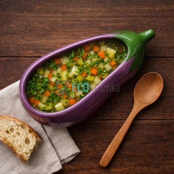 Піала керамічна 600 мл Баклажан 22×12×6 см – миска для с ...