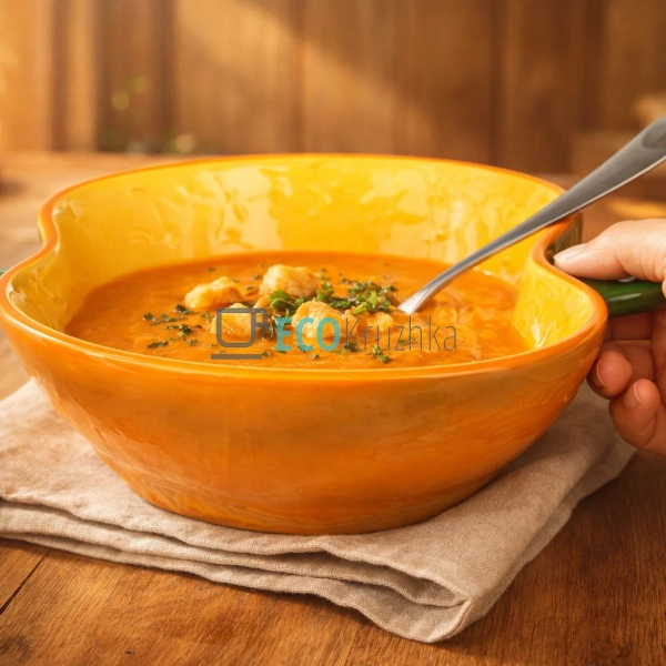 Керамічна піала Гарбуз 650 мл, 17.5×17×5.8 см (304-073)