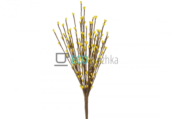 Декоративна штучна гілка жовта 42 см для інтер