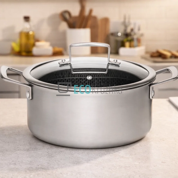 Каструля 6л нержавіюча професійна з кришкою 24х13 см Ede ... Каструля 6л нержавіюча професійна з кришкою 24х13 см Ede ...