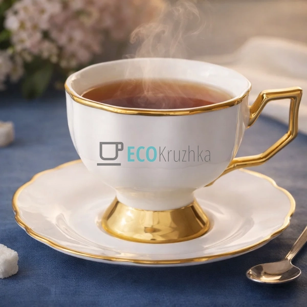 Чайний набір порцеляновий Golden Grace 6 чашок 250 мл і  ...