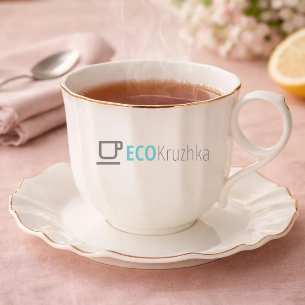 Чайний набір порцеляновий White Orchid 6 чашок 250 мл і 6 блюдець (999-084)