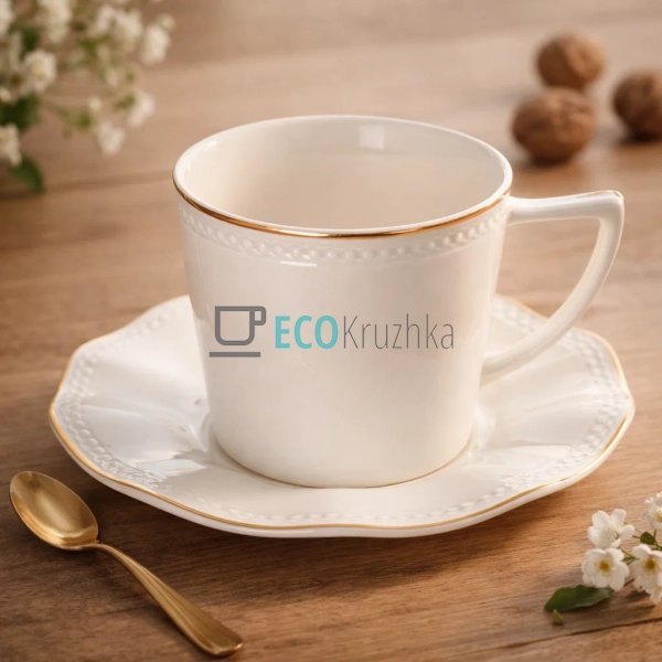 Чайний набір порцеляновий Pure Grace 6 чашок 250 мл і 6  ...