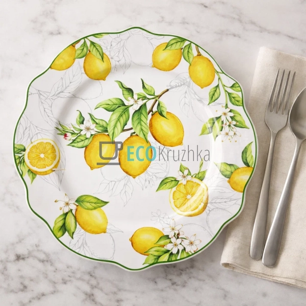 Порцелянова обідня тарілка Сицилійський лимон 27.5 см (K ...