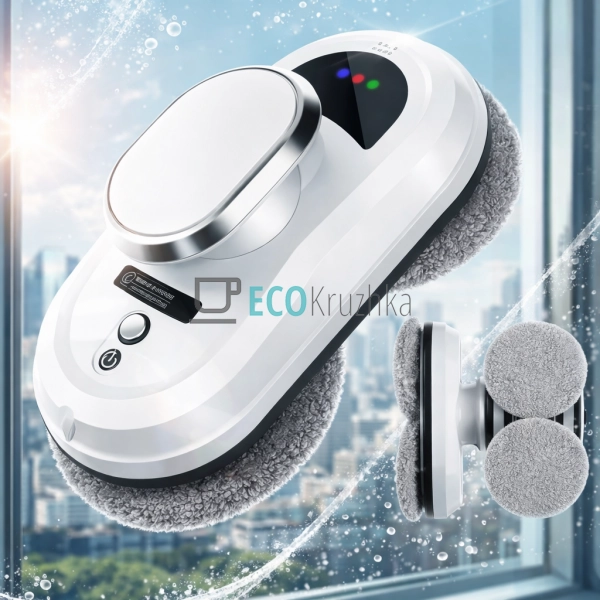 Робот для миття вікон з 4 насадками, розумний мийник скл ...