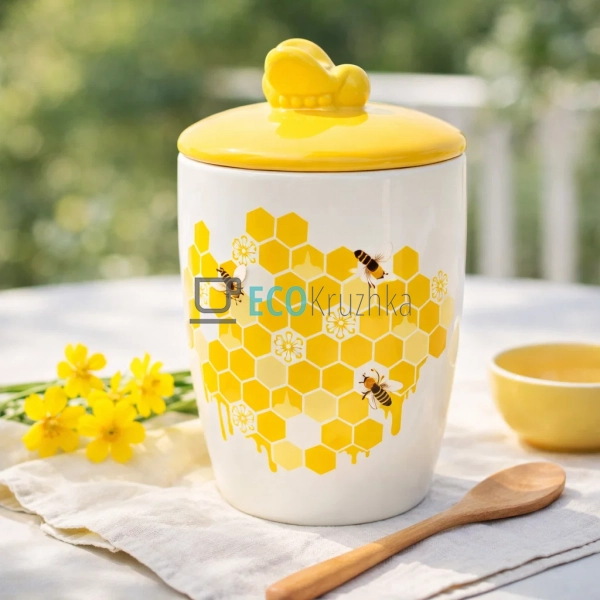 Керамічна банка Honey з кришкою 550 мл (DM790-HN)