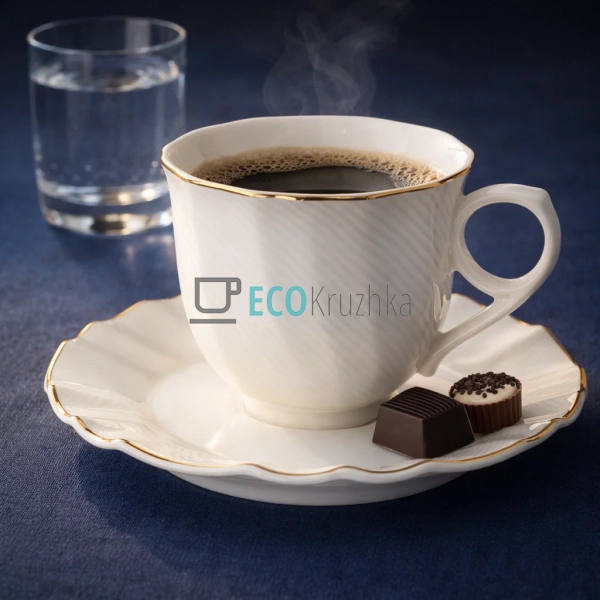 Кавовий набір порцеляновий White Orchid 6 чашок 90 мл і ... Кавовий набір порцеляновий White Orchid 6 чашок 90 мл і ...