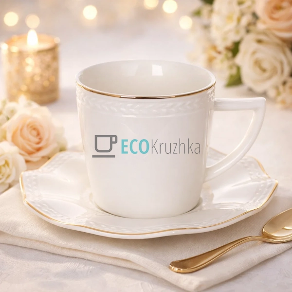 Кавовий набір порцеляновий Pure Grace 6 чашок 100 мл і 6 ... Кавовий набір порцеляновий Pure Grace 6 чашок 100 мл і 6 ...