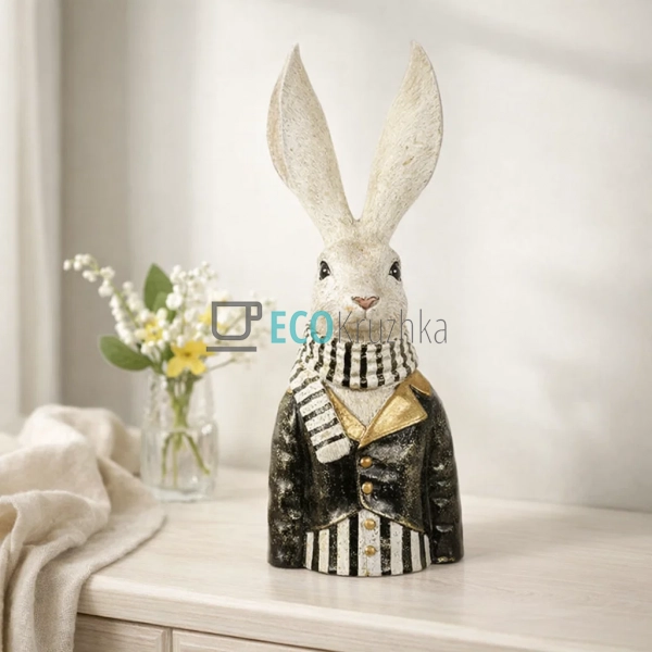 Статуетка Білий кролик-бюст із золотою поталлю 40.5 см ( ... Статуетка Білий кролик-бюст із золотою поталлю 40.5 см ( ...
