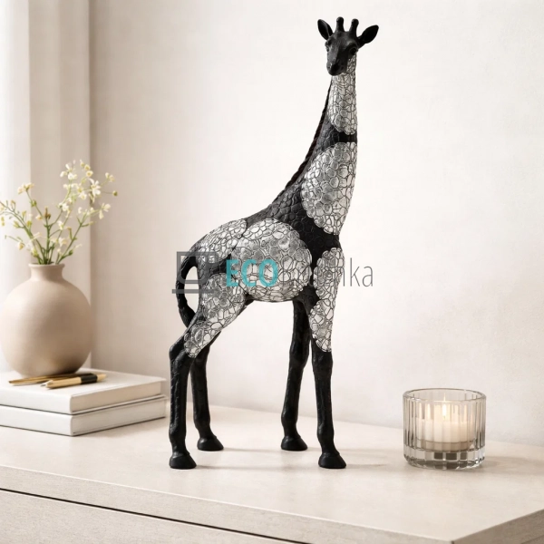 Декоративна фігура Жираф 41 см Чорний зі сріблом (450-89 ... Декоративна фігура Жираф 41 см Чорний зі сріблом (450-89 ...