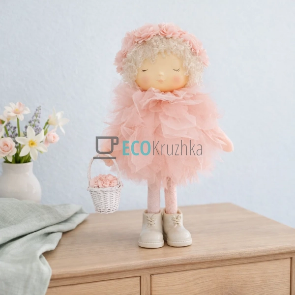 Декоративна лялька 24х17х35.5см Персиково-рожева (831-85 ... Декоративна лялька 24х17х35.5см Персиково-рожева (831-85 ...