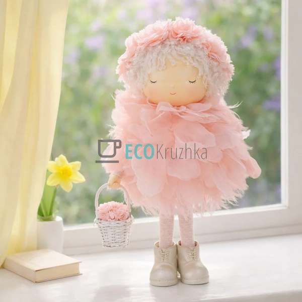 Декоративна лялька 24х17х35.5см Персиково-рожева (831-85 ... Декоративна лялька 24х17х35.5см Персиково-рожева (831-85 ...