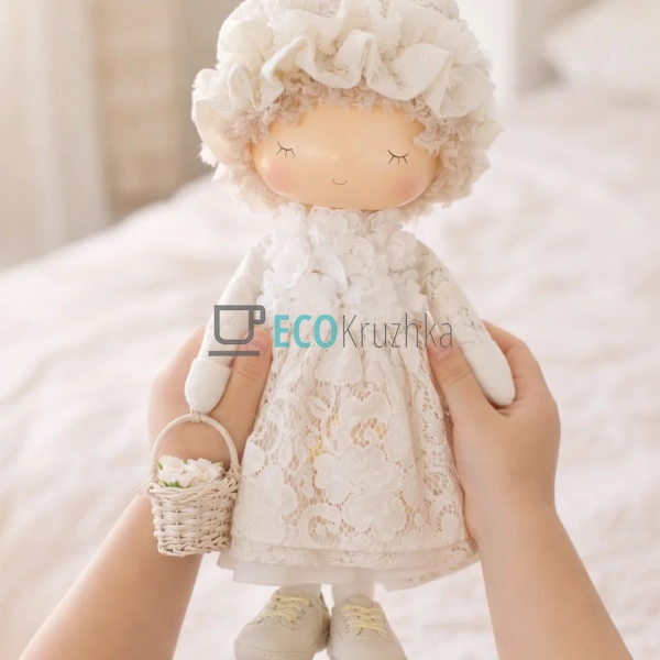 Декоративна лялька 18х15.5х37 см, крем бежева (831-858) Декоративна лялька 18х15.5х37 см, крем бежева (831-858)