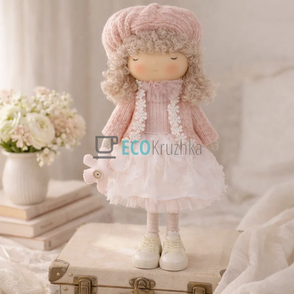 Декоративна лялька 18х15х37см рожева (831-854) Декоративна лялька 18х15х37см рожева (831-854)