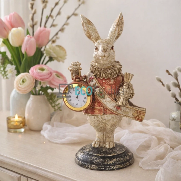 Декоративна фігура з годинником Білий Кролик 21см Рожеве ... Декоративна фігура з годинником Білий Кролик 21см Рожеве ...