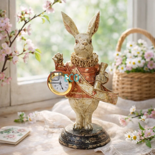 Декоративна фігура з годинником Білий Кролик 21см Рожеве ... Декоративна фігура з годинником Білий Кролик 21см Рожеве ...