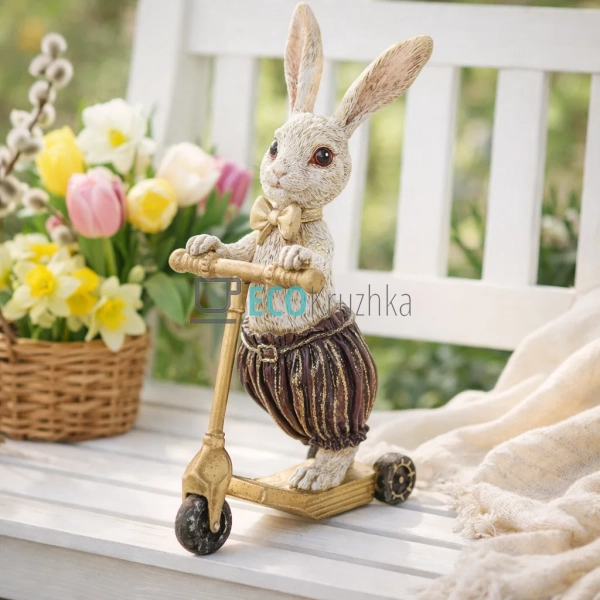 Декоративна статуетка Кролик-хлопчик на самокаті 25 см ( ... Декоративна статуетка Кролик-хлопчик на самокаті 25 см ( ...