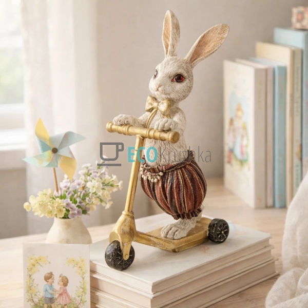 Декоративна статуетка Кролик-хлопчик на самокаті 25 см ( ... Декоративна статуетка Кролик-хлопчик на самокаті 25 см ( ...