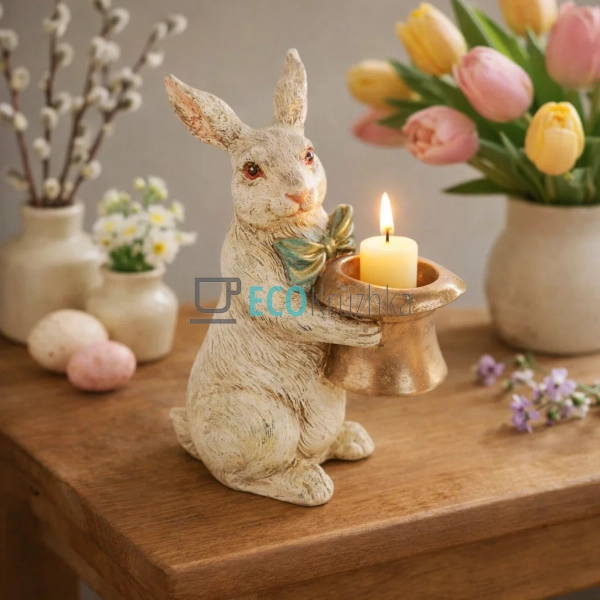 Декоративна фігура-свічник Білий Кролик 19.5 см (419-134 ... Декоративна фігура-свічник Білий Кролик 19.5 см (419-134 ...