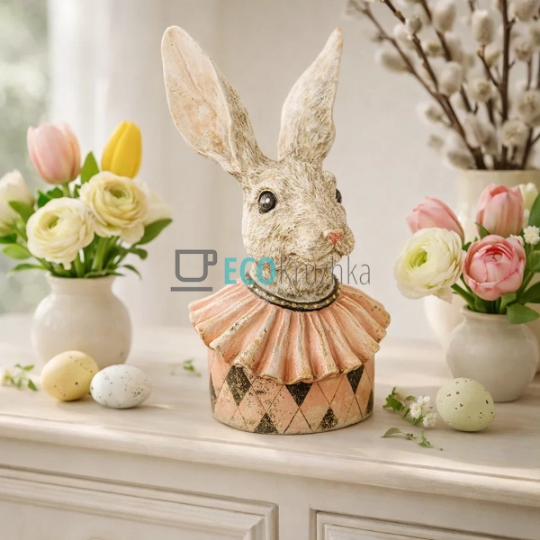 Декоративна статуетка Кролик бюст 22см із золотою поталл ... Декоративна статуетка Кролик бюст 22см із золотою поталл ...