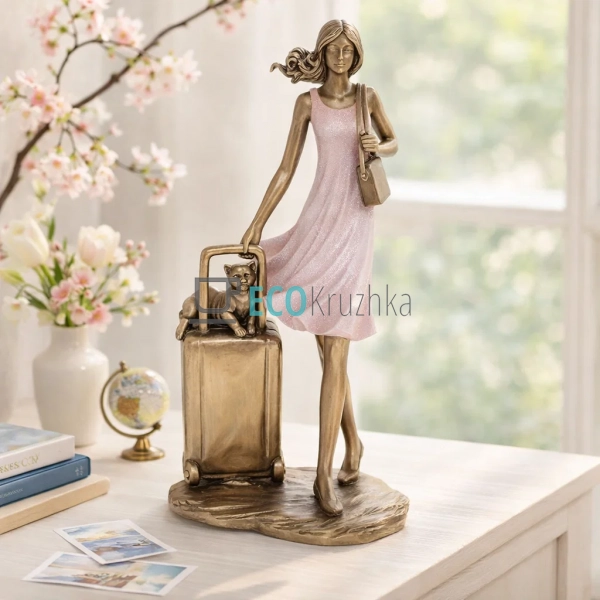 Декоративна статуетка Bon Voyage 25.5см рожева (K07-183) Декоративна статуетка Bon Voyage 25.5см рожева (K07-183)