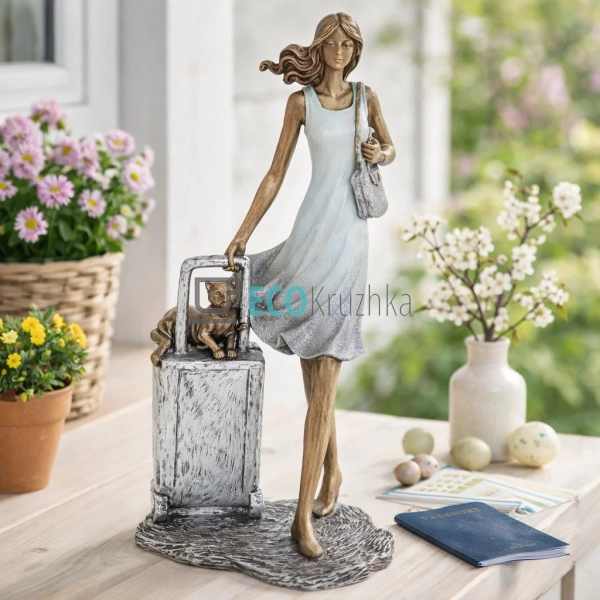 Декоративна статуетка Bon Voyage 25.5см біла (K07-182) Декоративна статуетка Bon Voyage 25.5см біла (K07-182)