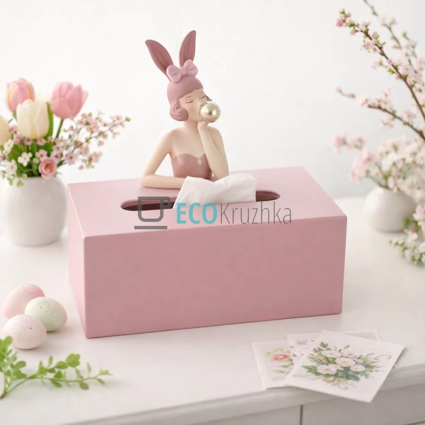 Коробка для серветок Дівчинка-Зайчик 21,5 см рожева (890 ... Коробка для серветок Дівчинка-Зайчик 21,5 см рожева (890 ...