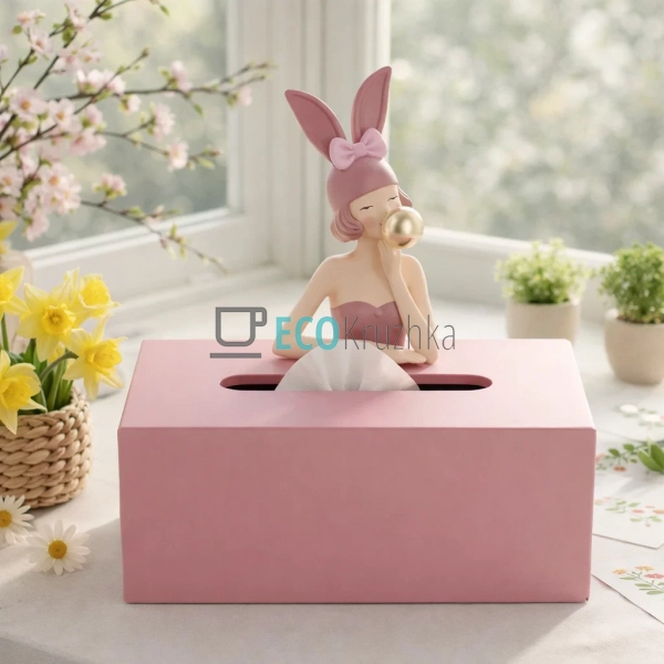 Коробка для серветок Дівчинка-Зайчик 21,5 см рожева (890 ... Коробка для серветок Дівчинка-Зайчик 21,5 см рожева (890 ...
