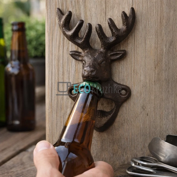 Відкривалка чавунна Олень 10х6х14 см (992-791) Відкривалка чавунна Олень 10х6х14 см (992-791)