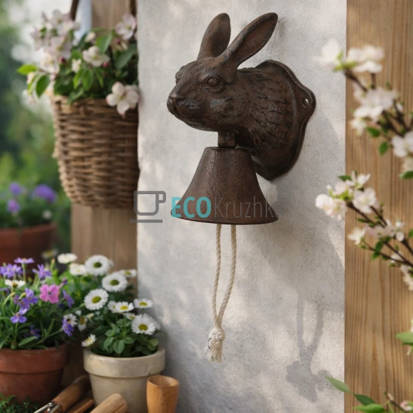 Дзвіночок чавунний Кролик 13.5х12х18.5 см (992-780) Дзвіночок чавунний Кролик 13.5х12х18.5 см (992-780)