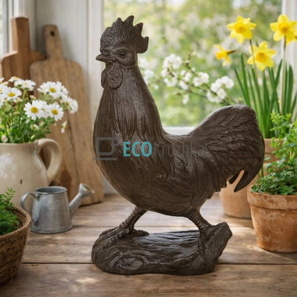 Декоративна чавунна фігура Півень 24х10х33 см (992-801) Декоративна чавунна фігура Півень 24х10х33 см (992-801)