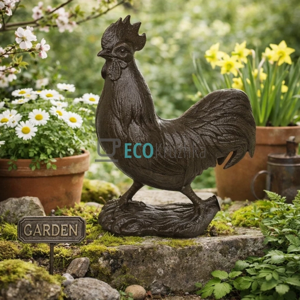 Декоративна чавунна фігура Півень 24х10х33 см (992-801) Декоративна чавунна фігура Півень 24х10х33 см (992-801)