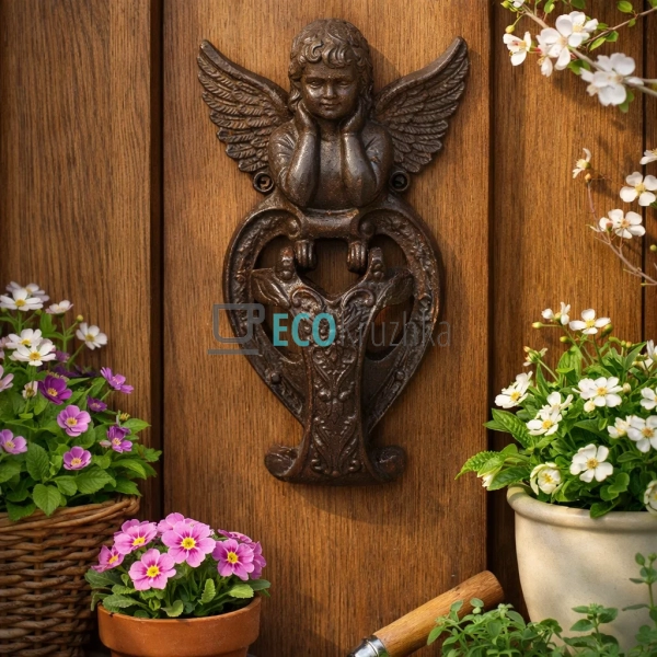 Дверний молоток чавунний Ангел 13.5×3.5×23 см (992-751) Дверний молоток чавунний Ангел 13.5×3.5×23 см (992-751)