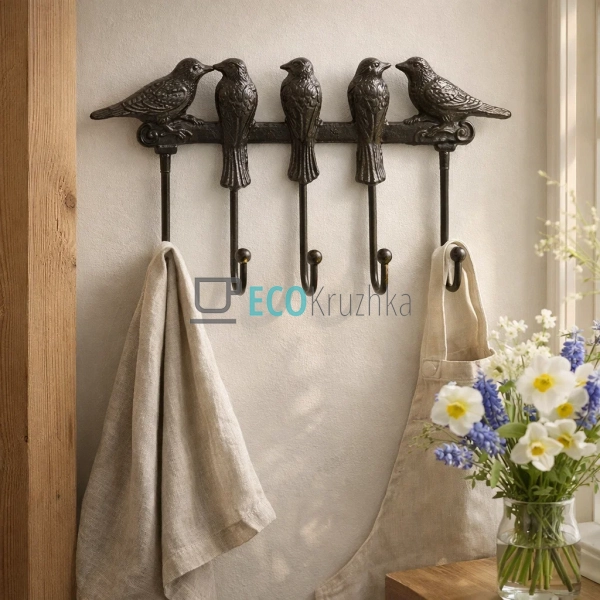 Вішалка Птахи чавунна 28х6х19 см (992-593) Вішалка Птахи чавунна 28х6х19 см (992-593)