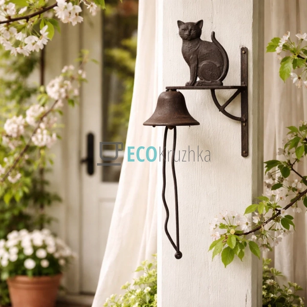 Дзвіночок Котик чавунний 19х10х25 см (992-707) Дзвіночок Котик чавунний 19х10х25 см (992-707)