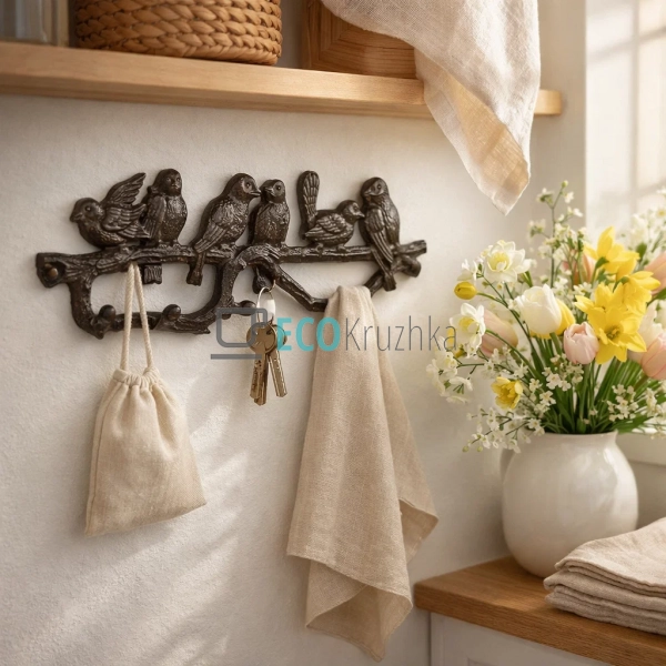 Вішалка Птахи чавунна 28.5х3.3х11.6 см (992-758) Вішалка Птахи чавунна 28.5х3.3х11.6 см (992-758)