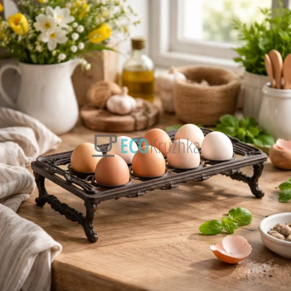 Підставка для 8 яєць чавунна 29х18х7.5 см (992-745)