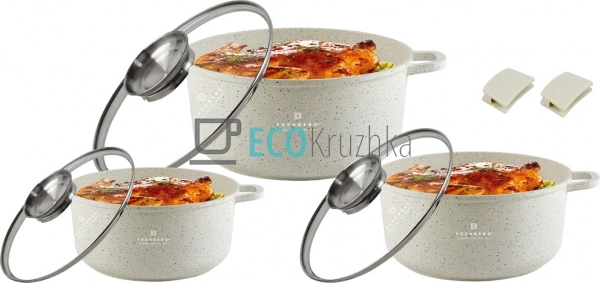Набір каструль Edenberg з литого алюмінію 6 предметів з ... Набір каструль Edenberg з литого алюмінію 6 предметів з ...