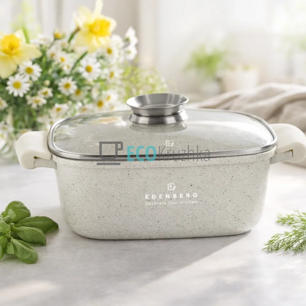 Каструля Edenberg EB-3956 2.8 л квадратна з кришкою та м ... Каструля Edenberg EB-3956 2.8 л квадратна з кришкою та м ...