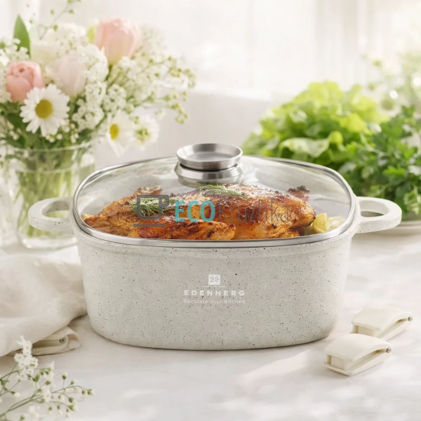 Каструля Edenberg EB-3956 2.8 л квадратна з кришкою та м ... Каструля Edenberg EB-3956 2.8 л квадратна з кришкою та м ...