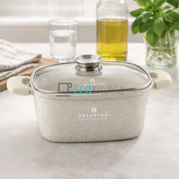 Каструля Edenberg EB-3957 3.7 л квадратна з кришкою та м ... Каструля Edenberg EB-3957 3.7 л квадратна з кришкою та м ...