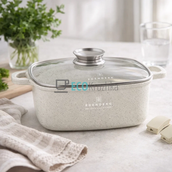 Каструля Edenberg EB-3958 4.4 л квадратна з кришкою та м ... Каструля Edenberg EB-3958 4.4 л квадратна з кришкою та м ...