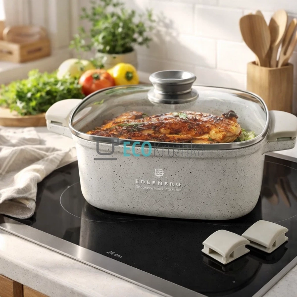 Каструля Edenberg EB-3958 4.4 л квадратна з кришкою та м ... Каструля Edenberg EB-3958 4.4 л квадратна з кришкою та м ...