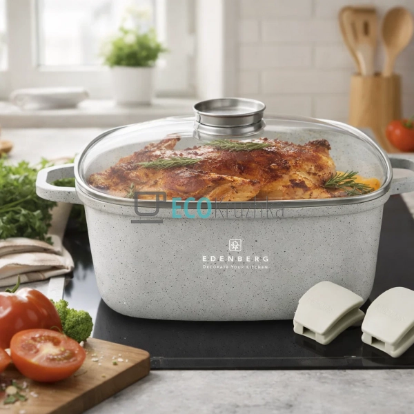 Каструля Edenberg EB-3959 5.5 л квадратна з кришкою та м ... Каструля Edenberg EB-3959 5.5 л квадратна з кришкою та м ...