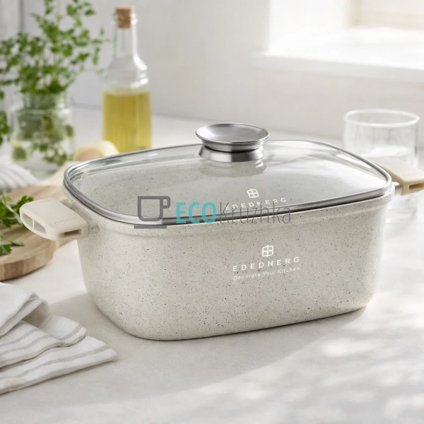 Каструля Edenberg EB-3959 5.5 л квадратна з кришкою та м ... Каструля Edenberg EB-3959 5.5 л квадратна з кришкою та м ...