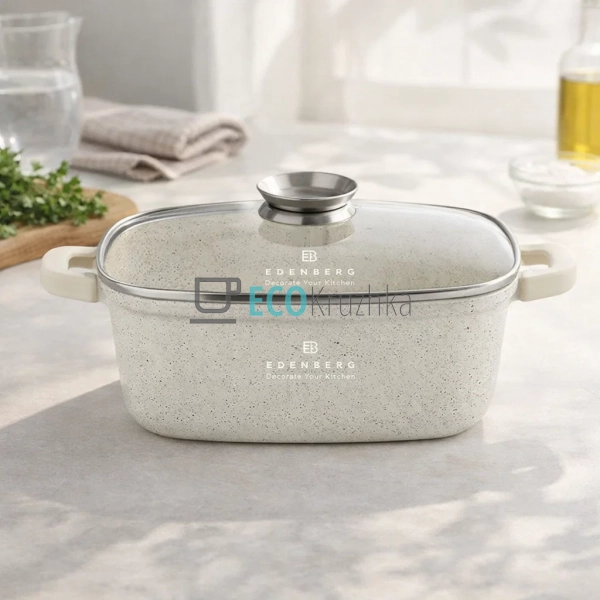 Каструля Edenberg EB-3960 6.5 л квадратна з кришкою та м ... Каструля Edenberg EB-3960 6.5 л квадратна з кришкою та м ...