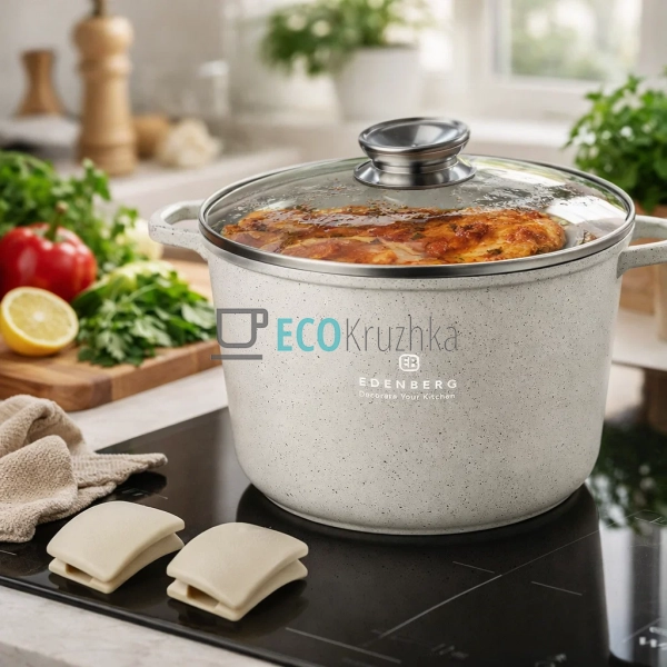 Каструля глибока Edenberg EB-3961 4 л з кришкою та марму ... Каструля глибока Edenberg EB-3961 4 л з кришкою та марму ...