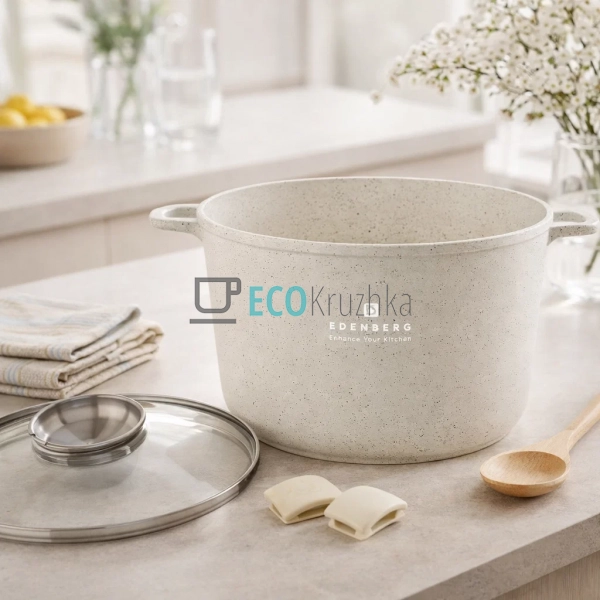 Каструля глибока Edenberg EB-3962 6.2 л з кришкою та мар ... Каструля глибока Edenberg EB-3962 6.2 л з кришкою та мар ...