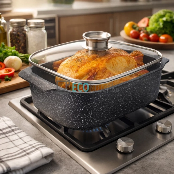 Гусятниця Edenberg EB-4608 5.1 л зі скляною кришкою та м ...